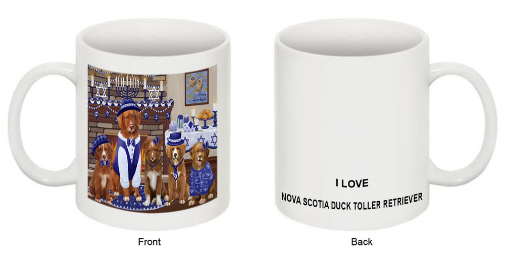 Happy Hanukkah Family Nova Scotia Duck Toller Retriever Dogs Coffee Mug MUG52670
