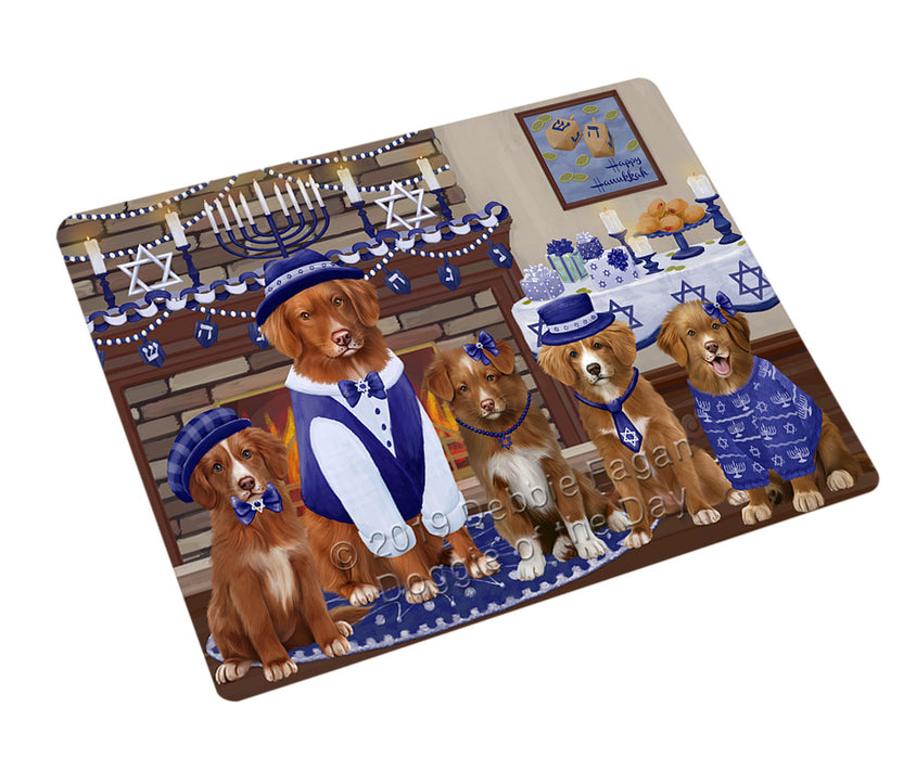 Happy Hanukkah Family Nova Scotia Duck Toller Retriever Dogs Cutting Board - For Kitchen - Scratch & Stain Resistant - Designed To Stay In Place - Easy To Clean By Hand - Perfect for Chopping Meats, Vegetables