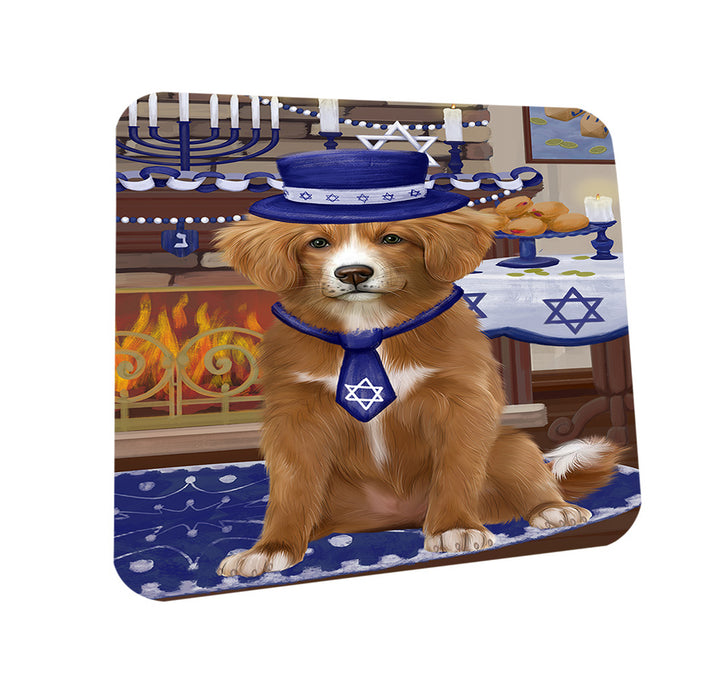 Happy Hanukkah  Nova Scotia Duck Toller Retriever Dogs Coasters Set of 4 CST57443