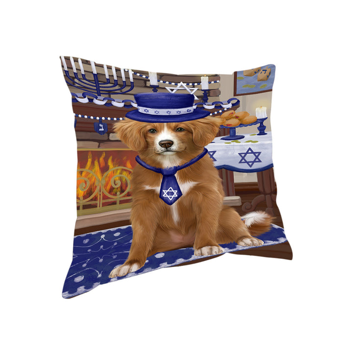 Happy Hanukkah Nova Scotia Duck Toller Retriever Dogs Pillow with Top Quality High-Resolution Images - Ultra Soft Pet Pillows for Sleeping - Reversible & Comfort - Ideal Gift for Dog Lover - Cushion for Sofa Couch Bed - 100% Polyester