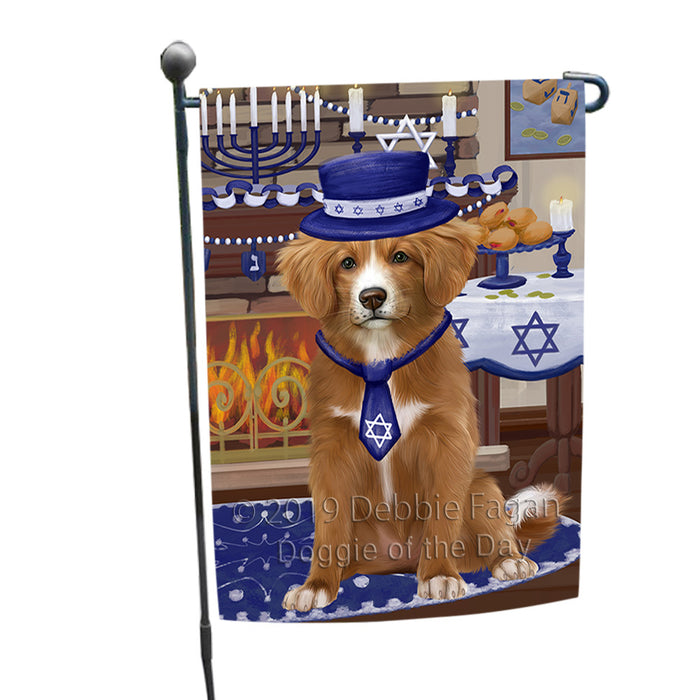 Happy Hanukkah  Nova Scotia Duck Toller Retriever Dogs Garden Flag GFLG66341