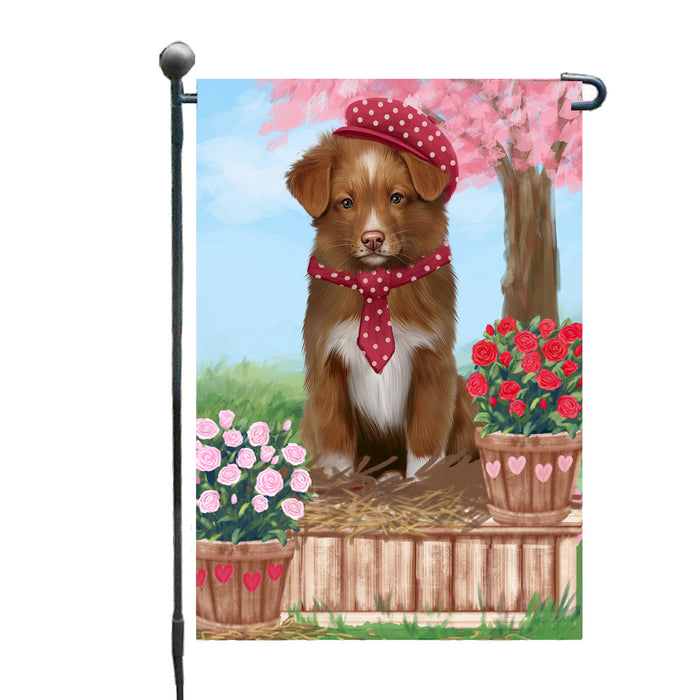 Personalized Rosie 25 Cent Kisses Nova Scotia Duck Toller Retriever Dog Custom Garden Flag GFLG64748