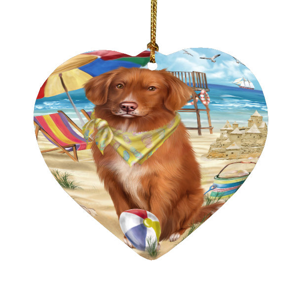Pet Friendly Beach Nova Scotia Duck Toller Retriever Dog  Heart Christmas Ornament HPORA58918