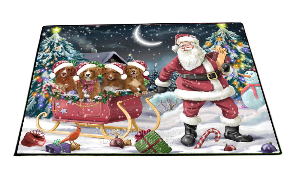 Christmas Santa Sled Nova Scotia Duck Toller Retriever Dogs Floormat FLMS55816