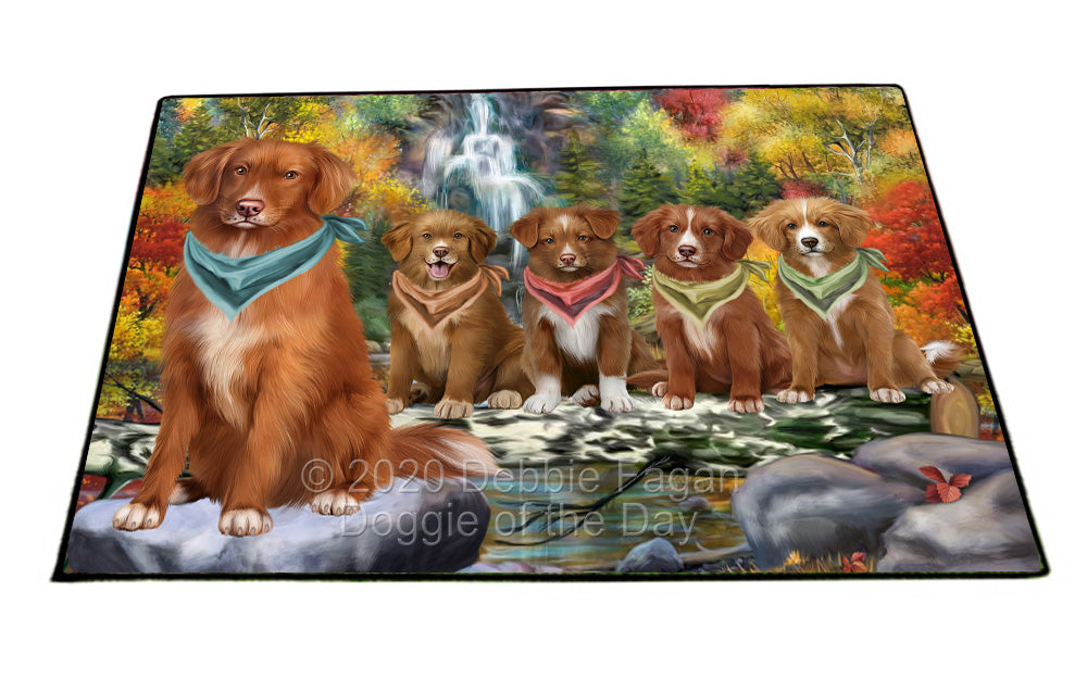 Scenic Waterfall Nova Scotia Duck Toller Retriever Dogs Floormat FLMS55984