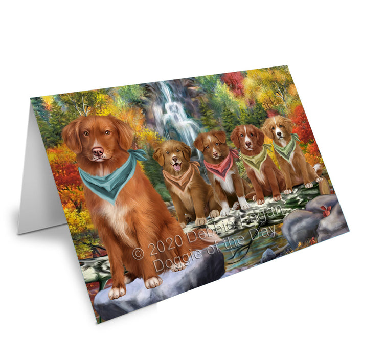 Scenic Waterfall Nova Scotia Duck Toller Retriever Dogs Handmade Artwork Assorted Pets Greeting Cards and Note Cards with Envelopes for All Occasions and Holiday Seasons
