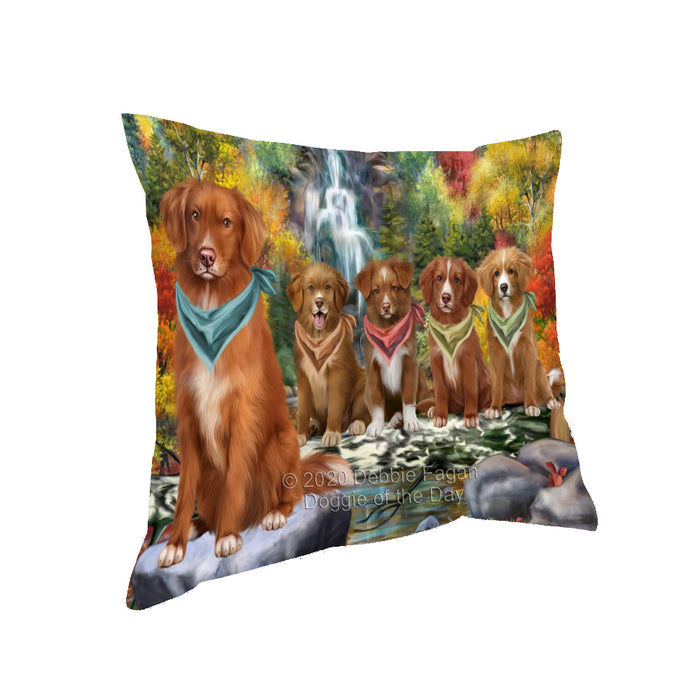 Scenic Waterfall Nova Scotia Duck Toller Retriever Dogs Pillow with Top Quality High-Resolution Images - Ultra Soft Pet Pillows for Sleeping - Reversible & Comfort - Ideal Gift for Dog Lover - Cushion for Sofa Couch Bed - 100% Polyester