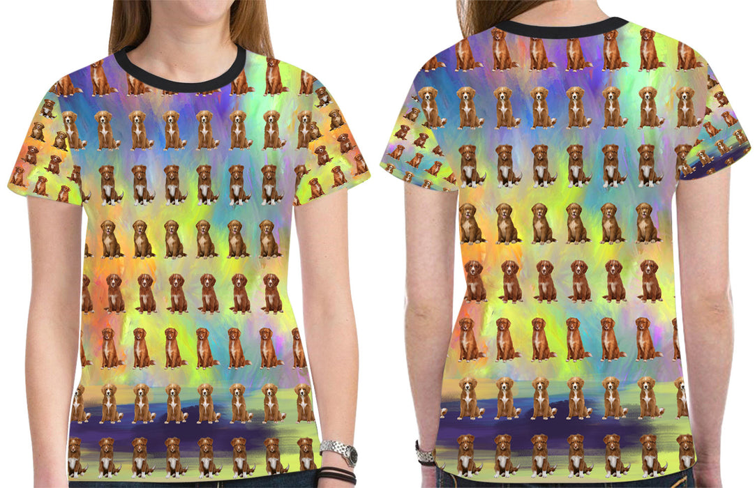 Paradise Wave Nova Scotia Duck Toller Retriever Dogs All Over Print Mesh Women's T-shirt