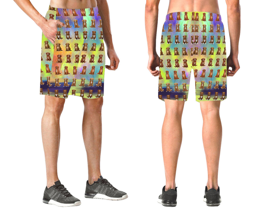 Paradise Wave Nova Scotia Duck Toller Retriever Dogs All Over Print Elastic Men's Beach Shorts