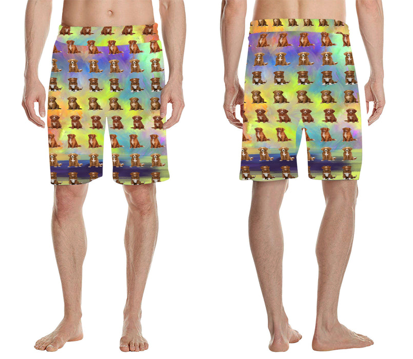 Paradise Wave Nova Scotia Duck Toller Retriever Dogs All Over Print Men's Casual Shorts