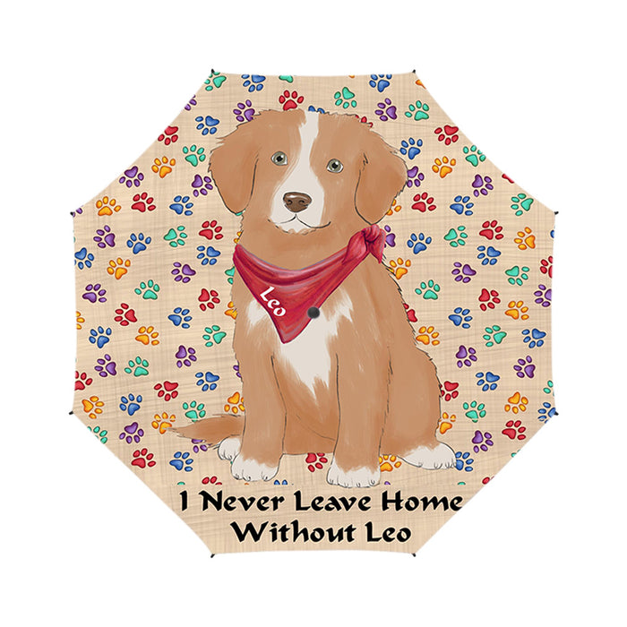 Custom Pet Name Personalized I never Leave Home Nova Scotia Duck Toller Retriever Dog Semi-Automatic Foldable Umbrella