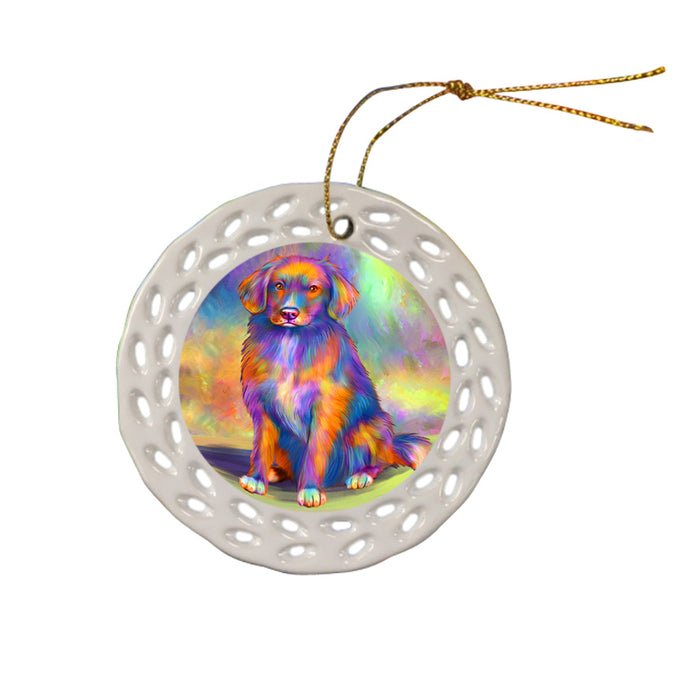 Paradise Wave Nova Scotia Duck Toller Retriever Dog Ceramic Doily Ornament DPOR57077