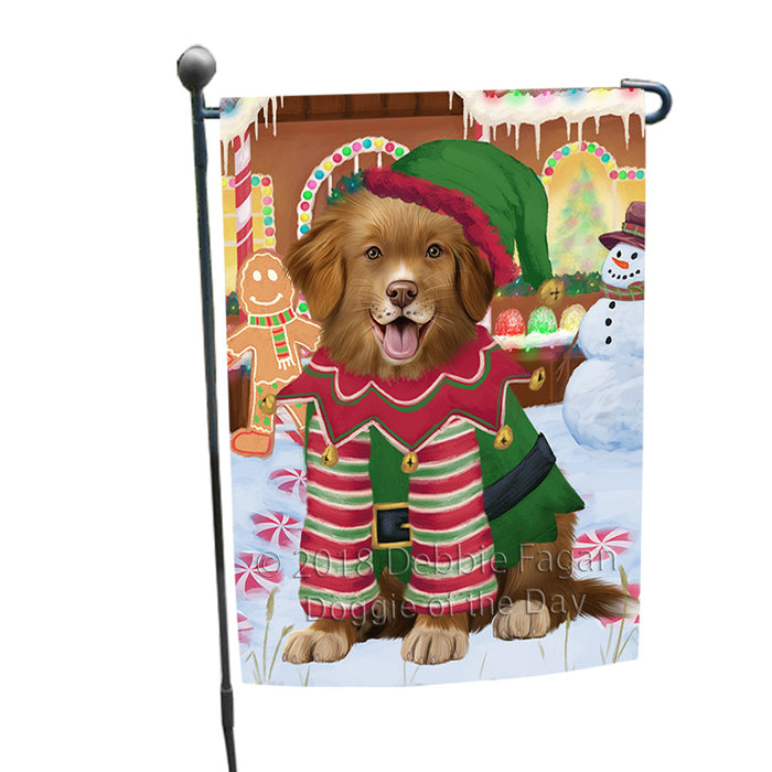 Christmas Gingerbread House Candyfest Nova Scotia Duck Toller Retriever Dog Garden Flag GFLG57086