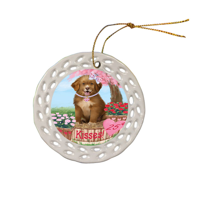 Rosie 25 Cent Kisses Nova Scotia Duck Toller Retriever Dog Ceramic Doily Ornament DPOR56330