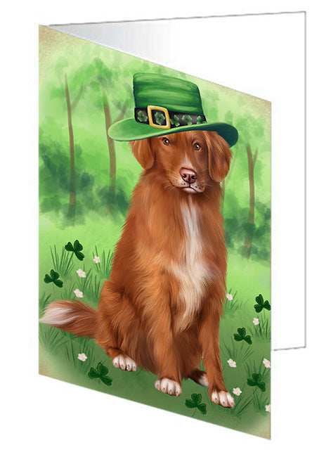 St. Patricks Day Irish Portrait Nova Scotia Duck Toller Retriever Dog Handmade Artwork Assorted Pets Greeting Cards and Note Cards with Envelopes for All Occasions and Holiday Seasons GCD76589