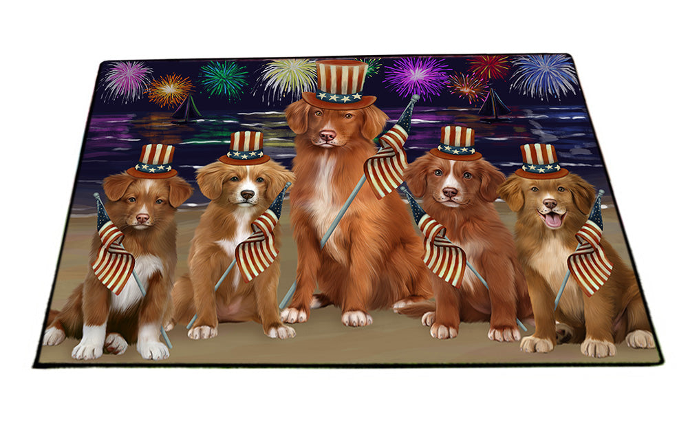 4th of July Independence Day Firework Nova Scotia Duck Toller Retrievers Dog Floormat FLMS53802