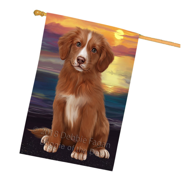 Sunset Nova Scotia Duck Toller Retriever Dog House Flag FLG65188