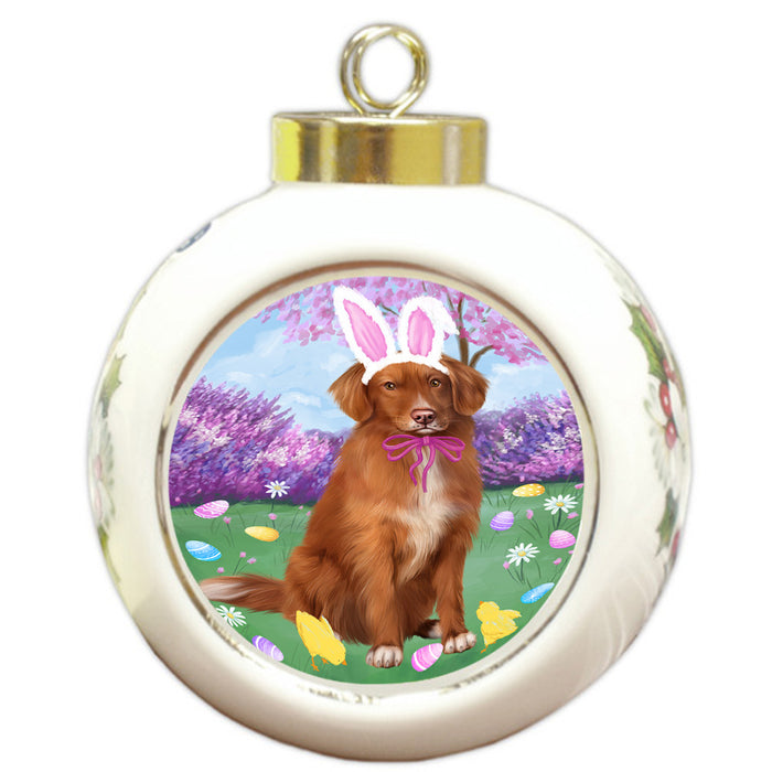 Easter Holiday Nova Scotia Duck Toller Retriever Dog Round Ball Christmas Ornament RBPOR57322