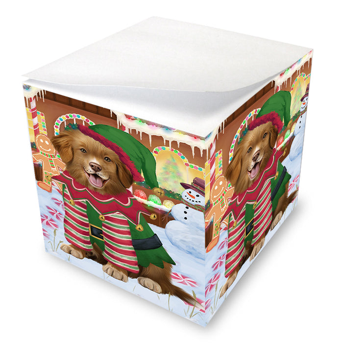 Christmas Gingerbread House Candyfest Nova Scotia Duck Toller Retriever Dog Note Cube NOC54530