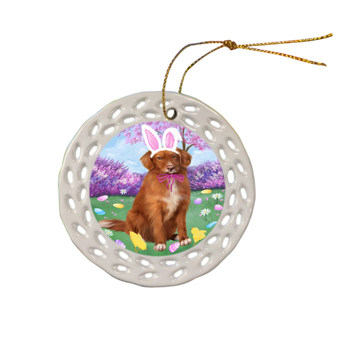 Easter Holiday Nova Scotia Duck Toller Retriever Dog Ceramic Doily Ornament DPOR57322