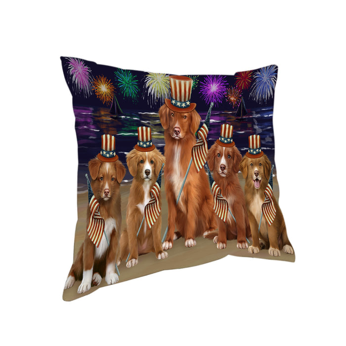4th of July Independence Day Firework Nova Scotia Duck Toller Retrievers Dog Pillow PIL82160