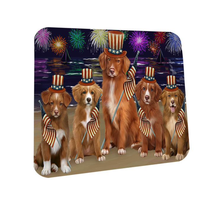 4th of July Independence Day Firework Nova Scotia Duck Toller Retrievers Dog Coasters Set of 4 CST56797