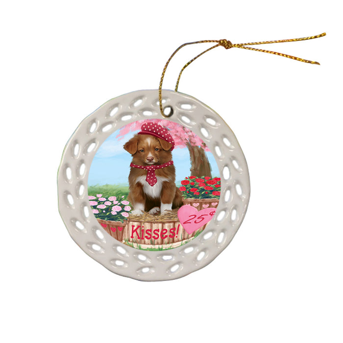Rosie 25 Cent Kisses Nova Scotia Duck Toller Retriever Dog Ceramic Doily Ornament DPOR56331