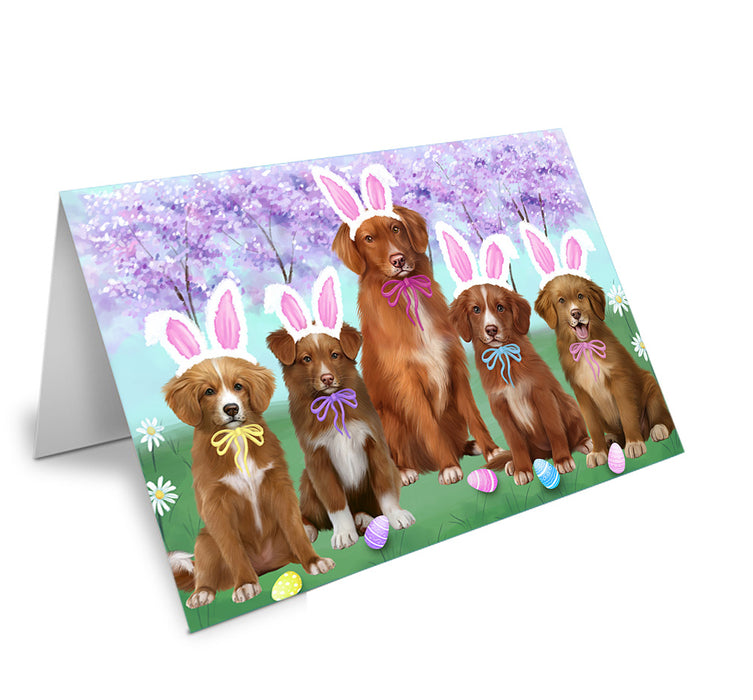 Easter Holiday Nova Scotia Duck Toller Retrievers Dog Handmade Artwork Assorted Pets Greeting Cards and Note Cards with Envelopes for All Occasions and Holiday Seasons GCD76280