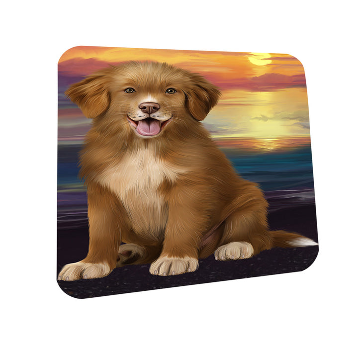 Sunset Nova Scotia Duck Toller Retriever Dog Coasters Set of 4 CST57123