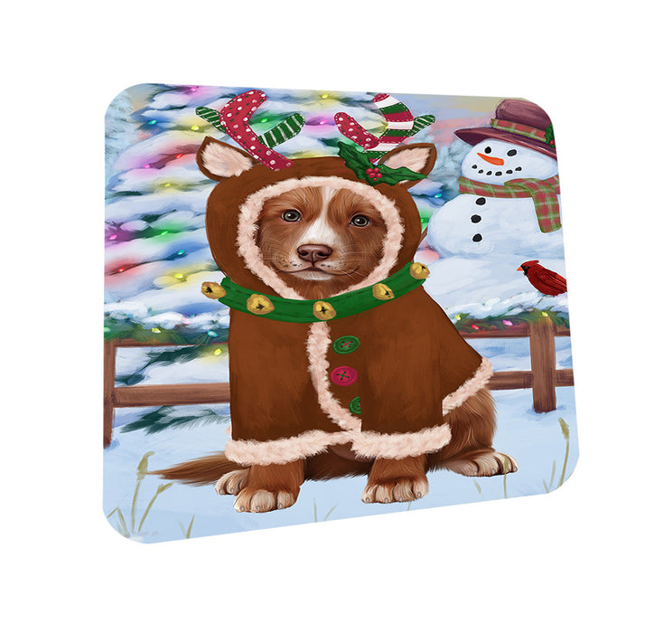 Christmas Gingerbread House Candyfest Nova Scotia Duck Toller Retriever Dog Coasters Set of 4 CST56417