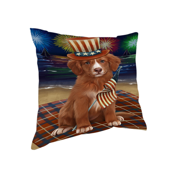 4th of July Independence Day Firework Nova Scotia Duck Toller Retriever Dog Pillow PIL82164