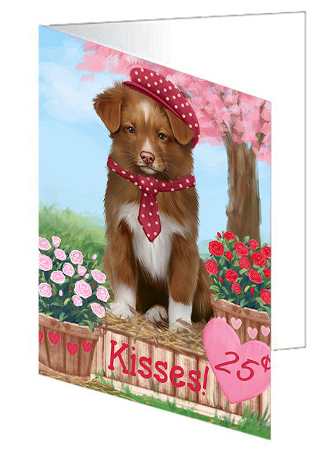 Rosie 25 Cent Kisses Nova Scotia Duck Toller Retriever Dog Handmade Artwork Assorted Pets Greeting Cards and Note Cards with Envelopes for All Occasions and Holiday Seasons GCD72440