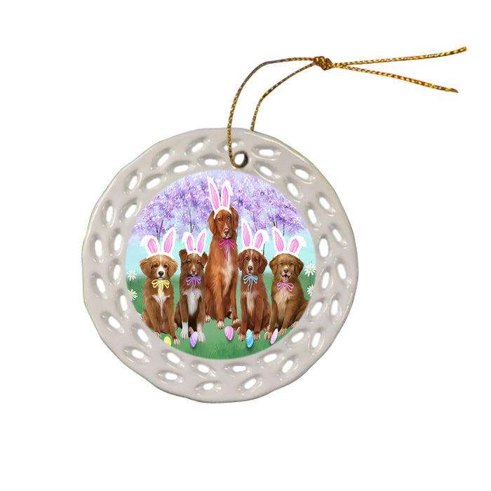 Easter Holiday Nova Scotia Duck Toller Retrievers Dog Ceramic Doily Ornament DPOR57323