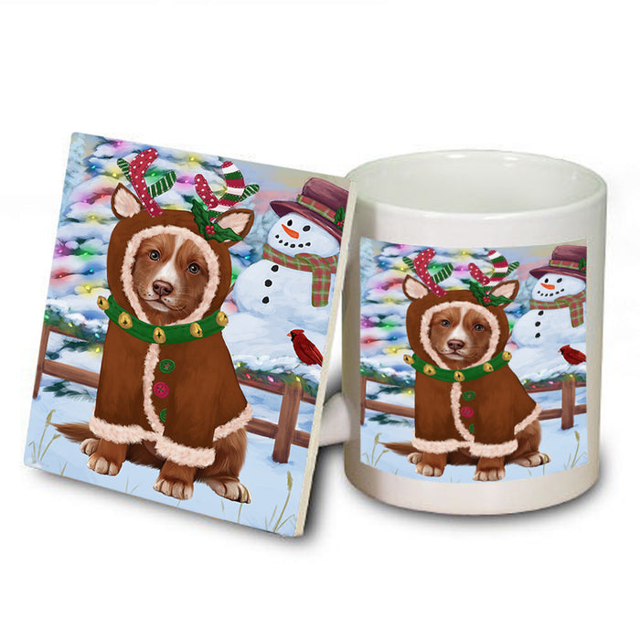 Christmas Gingerbread House Candyfest Nova Scotia Duck Toller Retriever Dog Mug and Coaster Set MUC56451