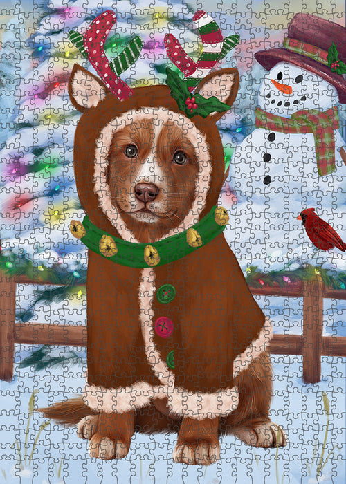 Christmas Gingerbread House Candyfest Nova Scotia Duck Toller Retriever Dog Puzzle with Photo Tin PUZL94036