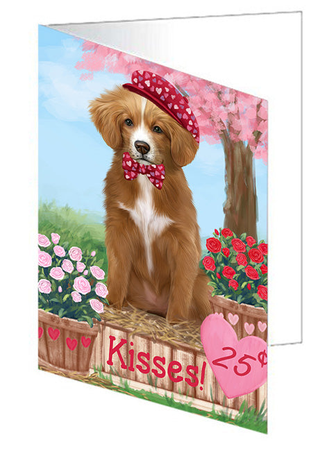 Rosie 25 Cent Kisses Nova Scotia Duck Toller Retriever Dog Handmade Artwork Assorted Pets Greeting Cards and Note Cards with Envelopes for All Occasions and Holiday Seasons GCD72443