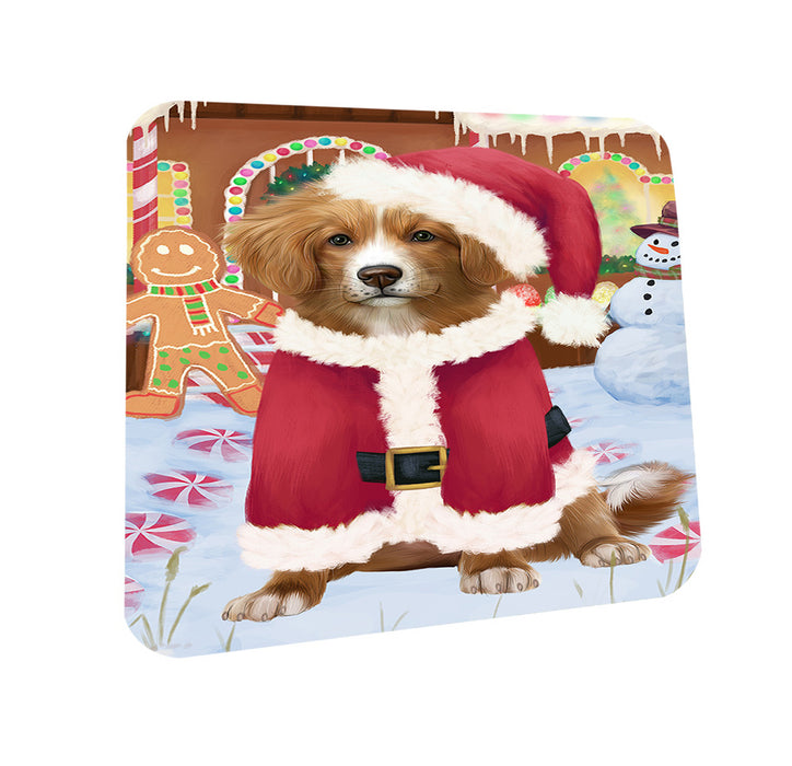 Christmas Gingerbread House Candyfest Nova Scotia Duck Toller Retriever Dog Coasters Set of 4 CST56418