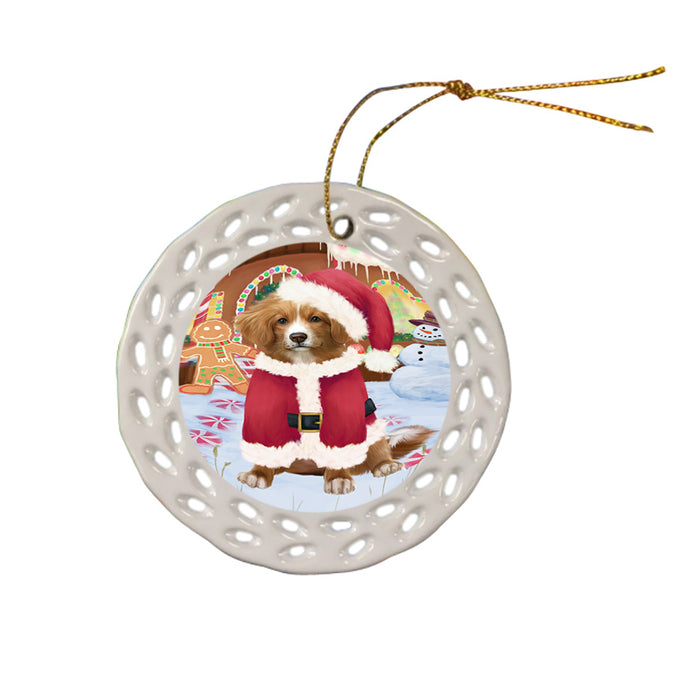 Christmas Gingerbread House Candyfest Nova Scotia Duck Toller Retriever Dog Ceramic Doily Ornament DPOR56816