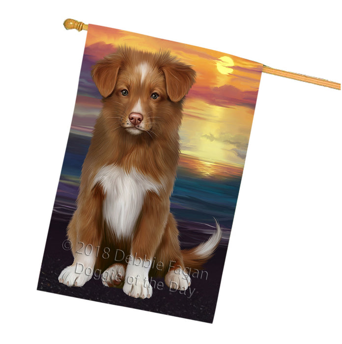 Sunset Nova Scotia Duck Toller Retriever Dog House Flag FLG65190