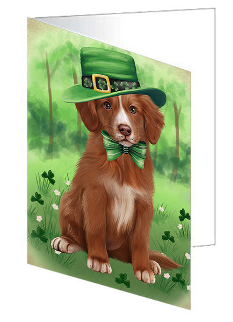 St. Patricks Day Irish Portrait Nova Scotia Duck Toller Retriever Dog Handmade Artwork Assorted Pets Greeting Cards and Note Cards with Envelopes for All Occasions and Holiday Seasons GCD76595