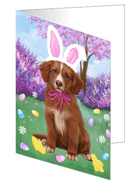 Easter Holiday Nova Scotia Duck Toller Retriever Dog Handmade Artwork Assorted Pets Greeting Cards and Note Cards with Envelopes for All Occasions and Holiday Seasons GCD76283