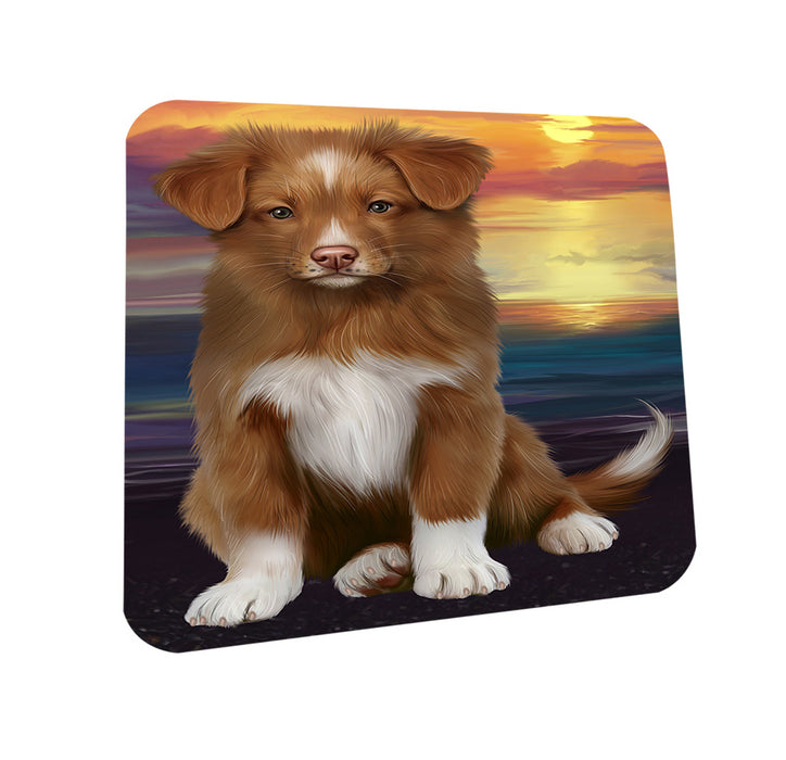 Sunset Nova Scotia Duck Toller Retriever Dog Coasters Set of 4 CST57124