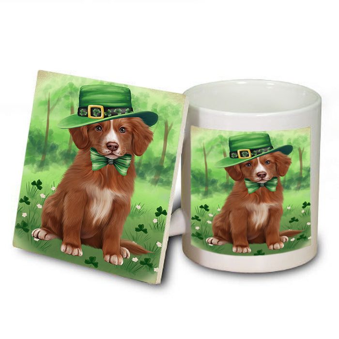 St. Patricks Day Irish Portrait Nova Scotia Duck Toller Retriever Dog Mug and Coaster Set MUC57019