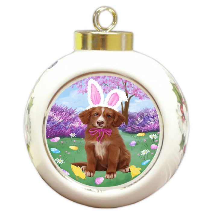 Easter Holiday Nova Scotia Duck Toller Retriever Dog Round Ball Christmas Ornament RBPOR57324
