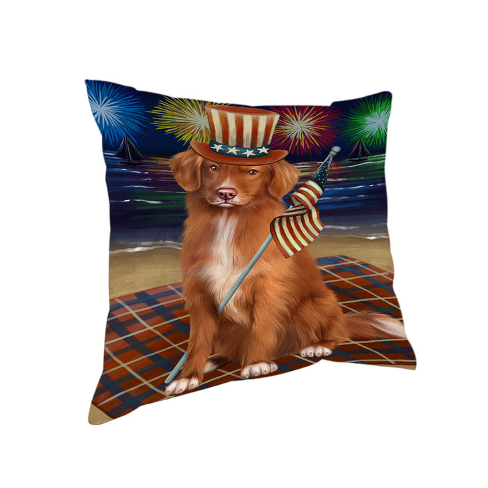 4th of July Independence Day Firework Nova Scotia Duck Toller Retriever Dog Pillow PIL82168