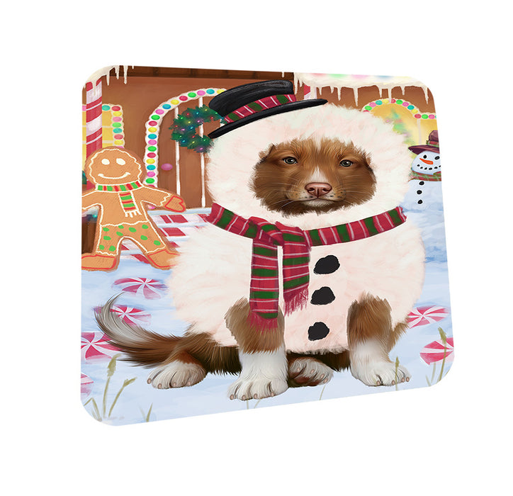 Christmas Gingerbread House Candyfest Nova Scotia Duck Toller Retriever Dog Coasters Set of 4 CST56419