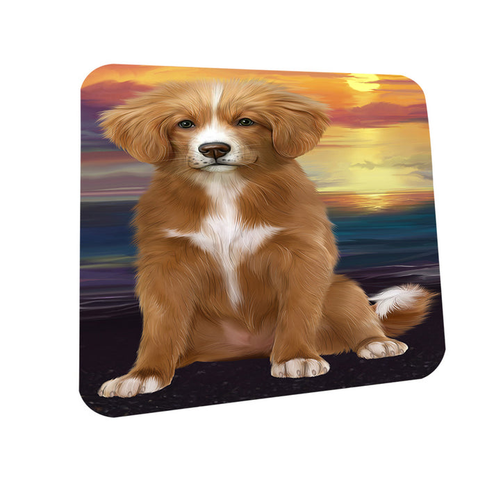 Sunset Nova Scotia Duck Toller Retriever Dog Coasters Set of 4 CST57125
