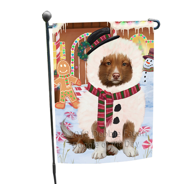 Christmas Gingerbread House Candyfest Nova Scotia Duck Toller Retriever Dog Garden Flag GFLG57089