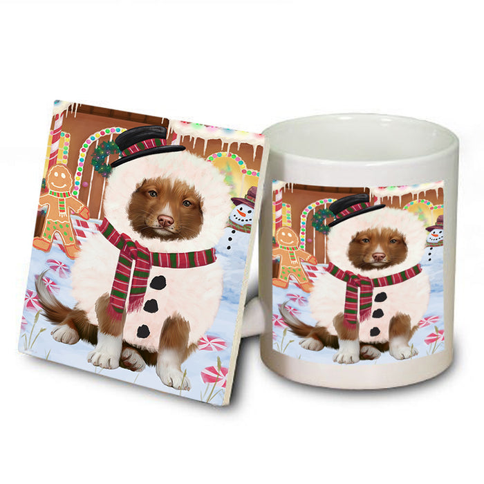 Christmas Gingerbread House Candyfest Nova Scotia Duck Toller Retriever Dog Mug and Coaster Set MUC56453