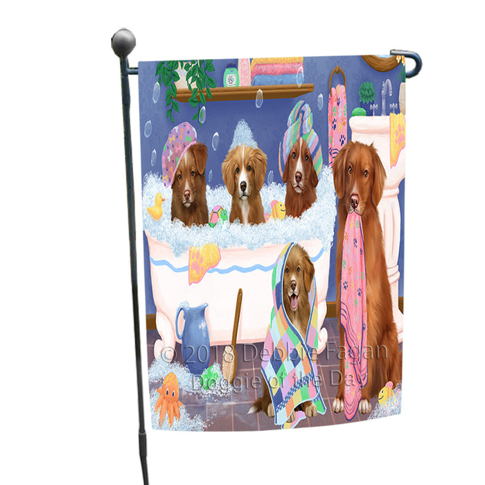 Rub A Dub Dogs In A Tub Nova Scotia Duck Toller Retrievers Dog Garden Flag GFLG57432